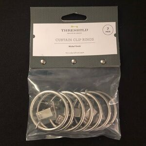 Threshold Nickel Finish Curtain Clip Rings - pack of 7